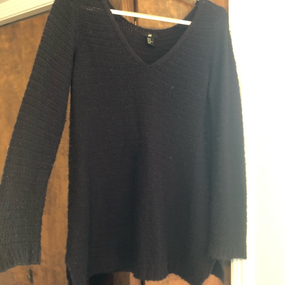 H&M Deep purple V Neck Oversized sweater